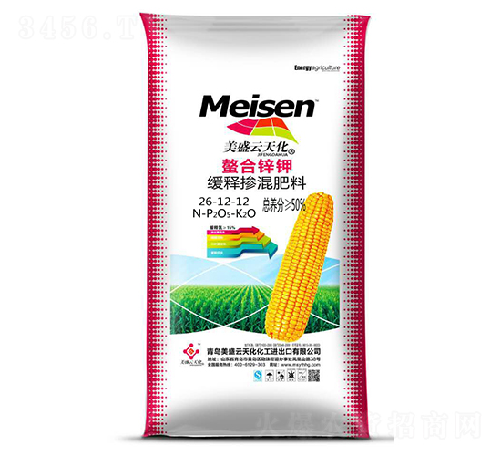 螯合鋅鉀緩控釋摻混肥料26-12-12-美盛云天化