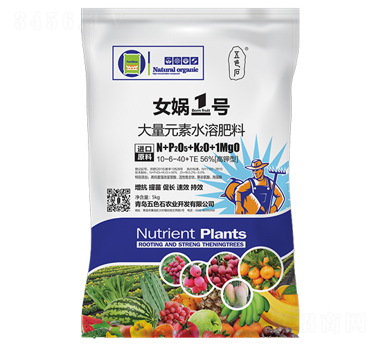 大量元素水溶肥10-6-40+TE-女媧1號-五色石