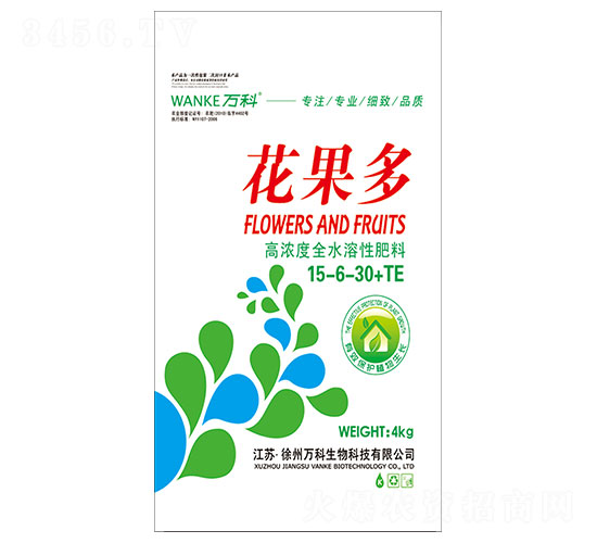高濃度全水溶性肥料15-6-30+TE-花果多-萬科