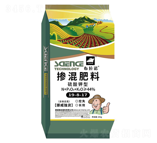 功能型硝硫基配方摻混肥料19-8-17-布拉諾-雅米作物