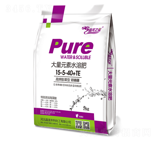 大量元素水溶肥15-5-40+TE-晶龍