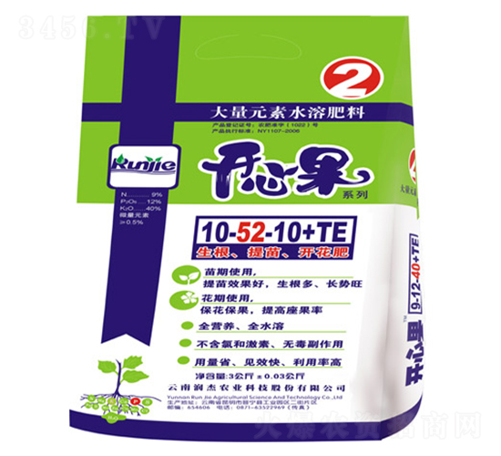 大量元素水溶肥10-52-10+TE-開(kāi)心果-潤(rùn)杰農(nóng)科