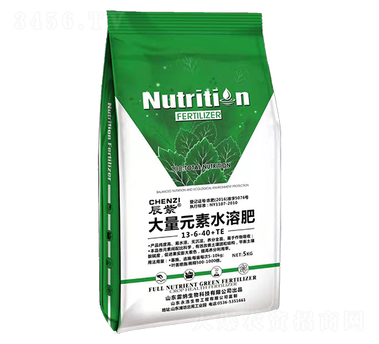 大量元素水溶肥料13-6-40+TE-辰紫-雷納生物