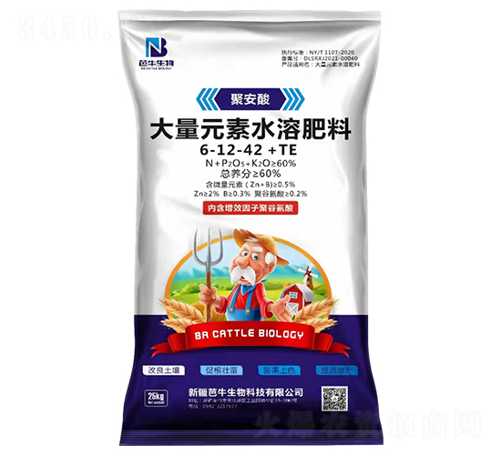 聚安酸大量元素水溶肥料6-12-42+TE-芭牛生物