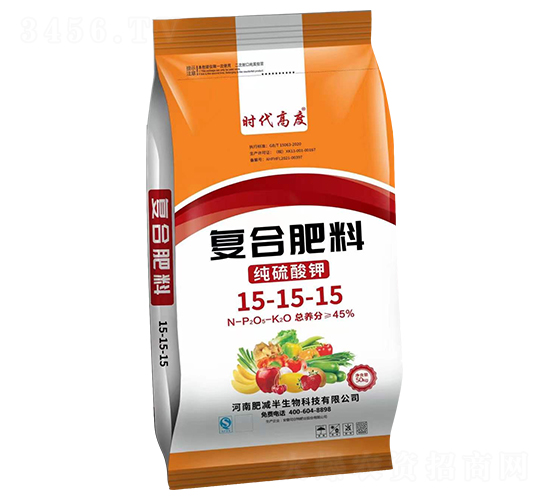 純硫酸鉀復(fù)合肥料15-15-15-時(shí)代高度-肥減半