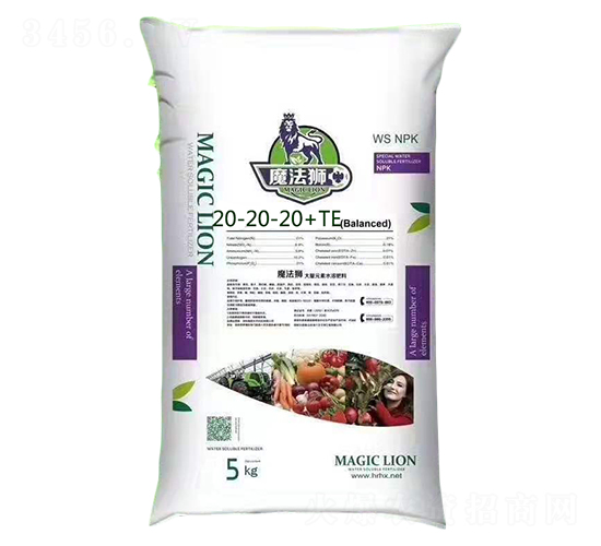 大量元素水溶肥20-20-20+TE-魔法獅-海苒化學