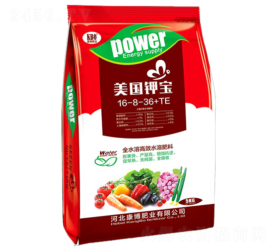 高鉀型全水溶高效水溶肥16-8-36+TE-美國鉀寶-康博肥業(yè)