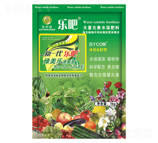 1kg高氮型大量元素水溶肥32-10-10+TE-樂(lè)吧綠美樂(lè)-百陽(yáng)墾