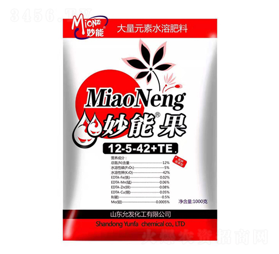 妙能果大量元素水溶肥料12-5-42+TE-妙能生物