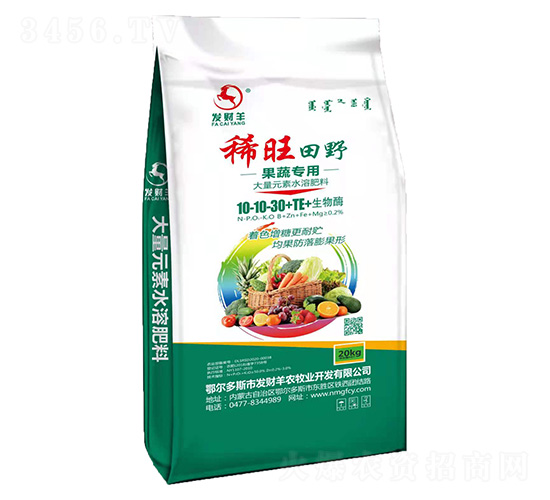 果蔬專用大量元素水溶肥10-10-30+TE-稀旺田野-發(fā)財羊