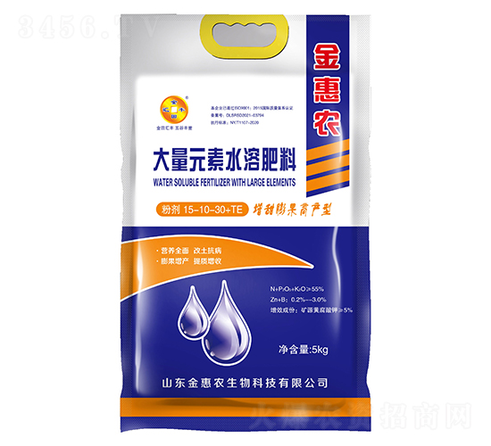 增甜膨果高產(chǎn)型大量元素水溶肥料15-10-30+TE（袋）-金惠農(nóng)