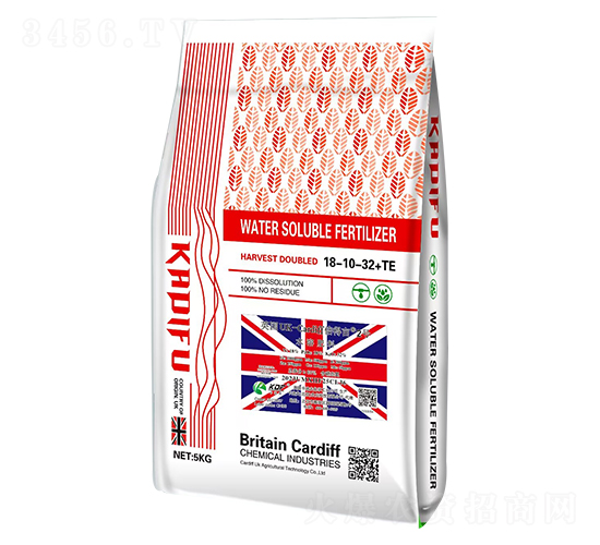 英國UK-Cardiff倍得畝2號水溶肥料18-10-32+TE-卡迪夫