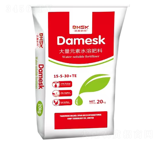 大量元素水溶肥料15-5-30+TE-達(dá)美史克