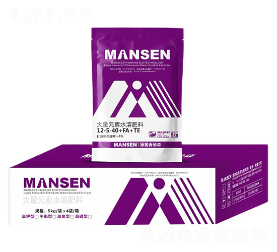 大量元素水溶肥料12-5-40+FA+TE-麥納森