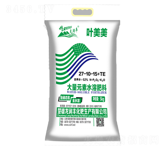 葉美美大量元素水溶肥27-10-15+TE-龍潤豐