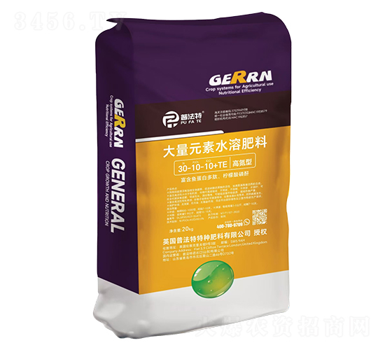 20kg高氮型大量元素水溶肥料30-10-10+TE-普法特