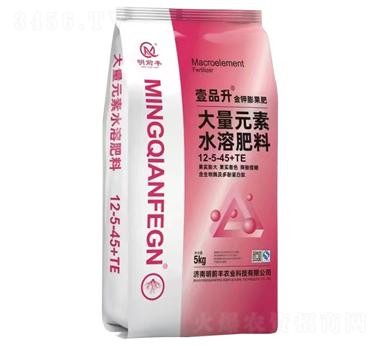 金鉀膨果大量元素水溶肥料12-5-45+TE-壹品升-明前豐