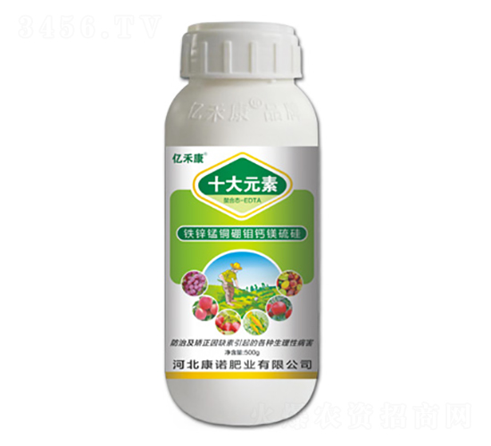 鐵鋅錳銅硼鉬鈣鎂硫硅-十大元素-億禾康-康諾肥業(yè)