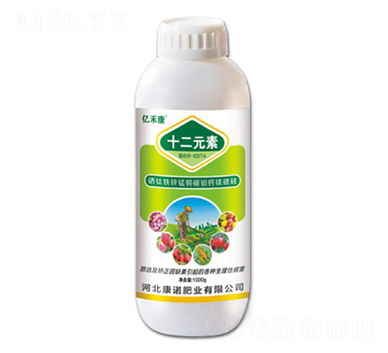 硒鈦鐵鋅錳銅硼鉬鈣鎂硫硅-十二元素-億禾康-康諾肥業(yè)