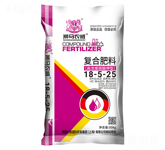高濃度硫酸鉀型復(fù)合肥料18-5-25-獅馬農(nóng)威-植寶化肥